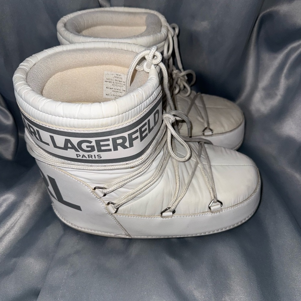 Karl Lagerfeld White Winter Boots